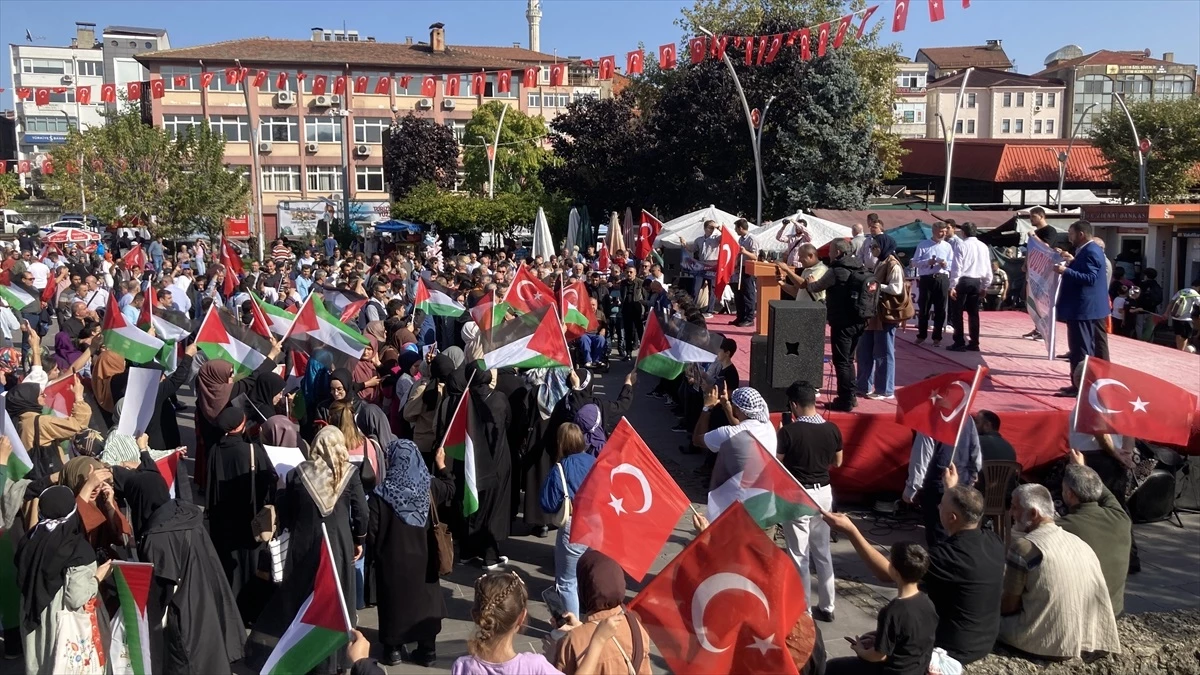 Bartın'da Filistin'e Destek Mitingi Düzenlendi